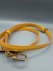 Pre-owned Louis Vuitton Leather Bag Accessories Adjustable Strap with Gold Hardware and Classic Design