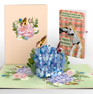 Hydrangea Butterflies Birthday Pop-Up Card and Cardio Queen Sentiment Set