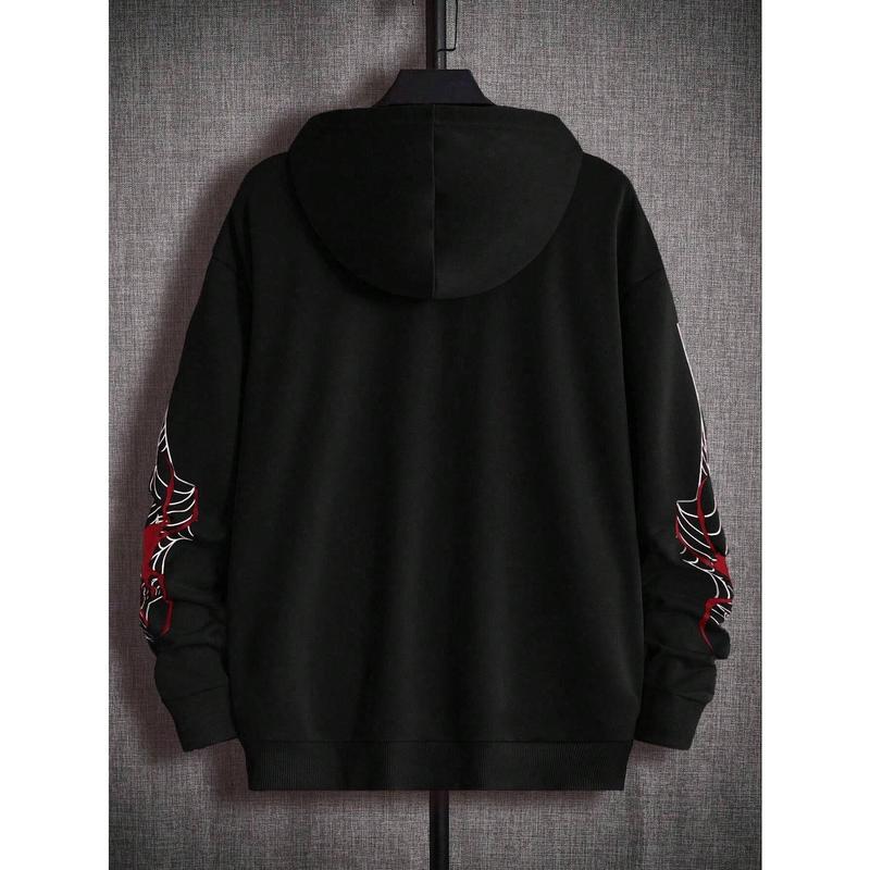 Boys' Spider Web Printed Pattern Hoodie Zipper Cardigan Sweater Hooded Sweatshirt Fleece Printed Casual Outdoor Pocket Sports Pants for Kids Ages 8-16 Years Old B2702