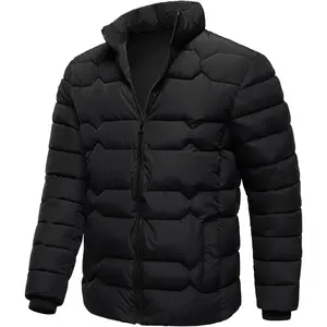 Mens Puffer Jackets Lightweight Warm Winter Coats Stand Collar Full Zip Windproof Insulated Jacket