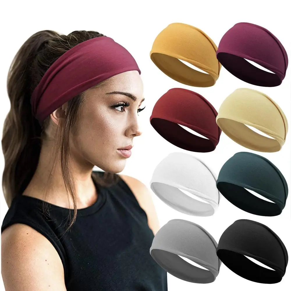 3pcs Solid Color Sports Headband, Sweat Absorbing Elastic Hair Band for Running Yoga Exercise Fitness, Gym Accessories Valentine's Day, Headbands Wome