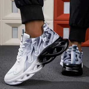 2025 Unisex Gradient Color Running Shoes, Casual Street Sports Style, Moire Pattern, Lace-up, Low Top, Cloth Upper and Lower, Eva Shoe Sole Insole, Suitable for Daily Wear