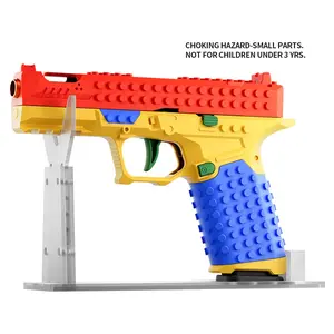 Soft Bullet Building Block Toy Gun Blasters, DIY Creative Handgun, Stem Model Display Piece, Suitable for Ages 6+, Kids Birthday Gift