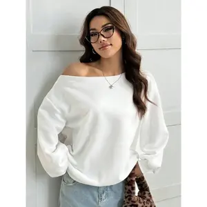 Women's Asymmetrical Neck Sweatshirt, Streetwear Hip Hop Rave Dance Biker School Fashion, Casual Summer Fitted Style