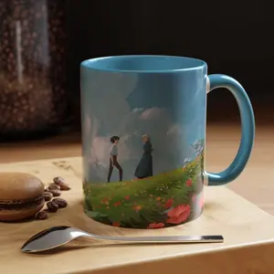 [Sale off up to 50%] Howl and Sofie Mug | Howl's Moving Castle Ceramic Mug | Ghibli Anime Fan Art Ceramic Coffee Cup, 11oz ceramic accent mug