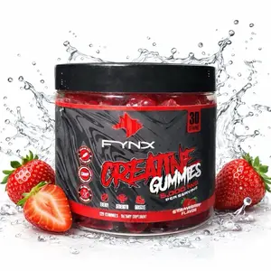 FYNX Creatine Gummies - 5,000 mg Per Serving | Strawberry Flavor | 90 Gummies | Gelatin-Free | Vegan & Gluten-Free | GMP-Certified | Strength & Recovery Support | Healthcare Vitamin | Dietary Supplement Fitness Edible Optimum