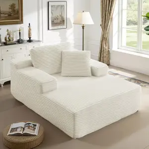 Oversized Upholstered lazy Sofa Bed, 67'' Chaise love chair modern with 3 Pillows,Recliner Loveseat Reading Chairs Fluffy Plush Faux Fur Cloud Sofas boneless sectional Couches Living Room Luxurious Lounge Bed for Living Room,Bedroom,No Assembly