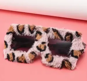 Square Sunglasses Soft Plush Fluffy Shades Oversized Novelty Glasses Party Cosplay Decor photo booth props mask funny gifts carnival  and m