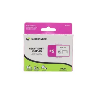 1/4" Heavy Duty Wide Crown Staples - 1000 Count | #6 Series