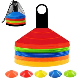 Soccer Cones (Set of 50), Agility Training Disc Cone with Carry Bag and Holder for Drilling Football Basketball Sports Field Markers