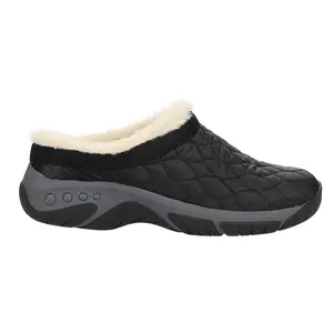 Easy Spirit Womens Wimmy Quilted Shearling Mule Clogs Casual - Black