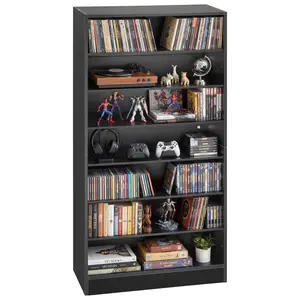 Media Storage Cabinet With 7-Tier DVD Shelf Organizer, 27.56 x 11.81 x 55.12 In Multimedia Storage Organizer For CDs, DVDs, Books And Games, CD Rack For Living Room, Home Office, Recording Studio