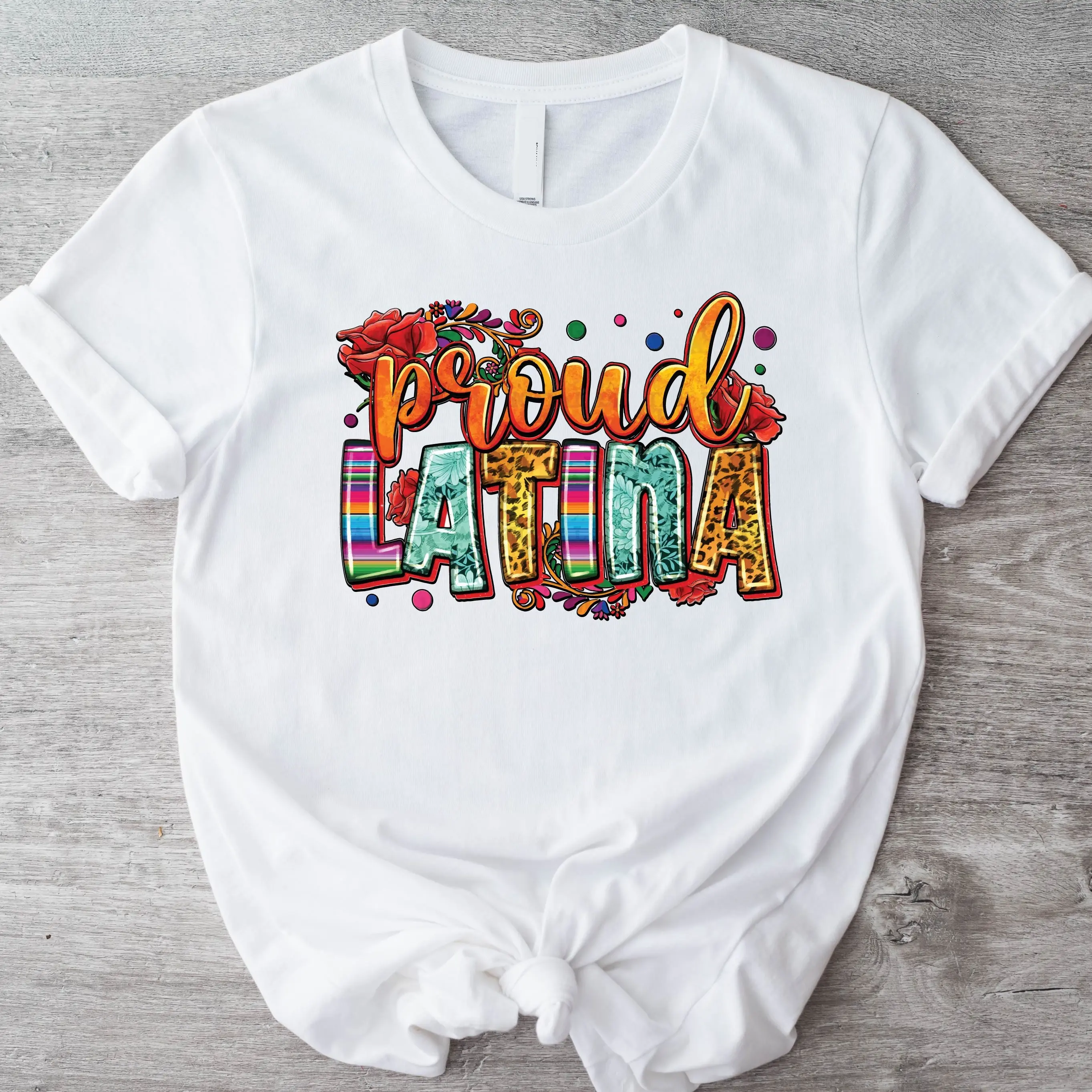 Proud Latina T-Shirt, Mexican Latina Shirt, Proud Hispanic Tee, Floral Latina Tee, Latina Feminist Shirt, Spanish Women Short Sleeve, Mexicana T-Shirt.