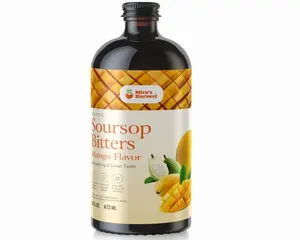 Mira's Harvest Soursop Bitters Liquid Mango Flavor, Premium Grade For Immune Boost, with Irish Moss, Burdock Root, African Mango 16oz