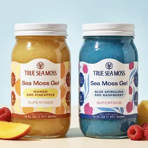 True Sea Moss Gel 2-Jar Bundle: Mango-Pineapple & Blue Spirulina-Raspberry – Rich in Essential Minerals & Vitamins – supports vitality