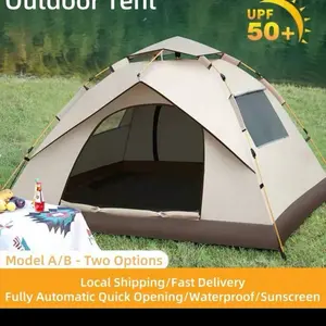 Automatic Quick-Opening Tent Outdoor Self-Driving Travel Camping Tent Automatic Quick-Open Tent Rainproof Sunshine-Proof-Beach Sunshine Shelter 2-3/3-4 Person