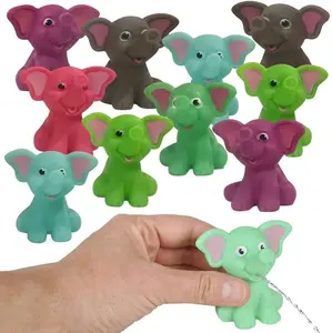 Rubber Water Squirting Elephants, Pack of 12, Bathtub and Pool Toys for Kids, Safe and Durable Water Squirters, Birthday Party Favors, Goodie Bag Fillers