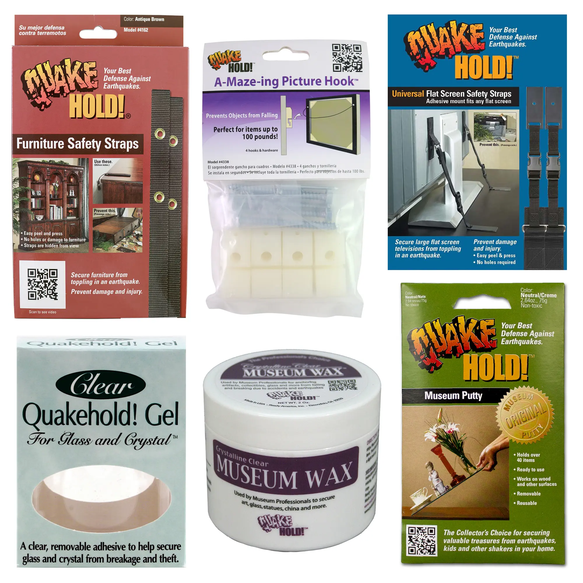 Ultimate Home Preparedness Kit | Earthquake Safety, Anti-Tip Furniture Straps, TV Safety Straps, Museum Putty & Gel | Prevent Falling Furniture, Protect Valuables & Keep Your Family Safe