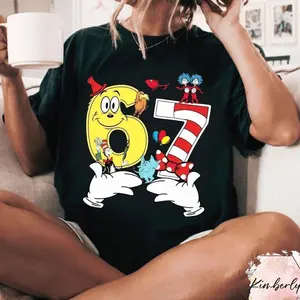Adeult & Youth & Toddler Six Seven Dr. Seuss Shirt, Cat In The Hat Shirt, Teacher shirt, Kids Shirt, Reading Day Shirt