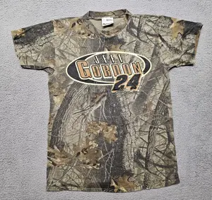 Vintage Jeff Gordon T Shirt Camo Single Stitch Adult Large Realtree Hardwood USA