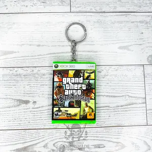 Mini Game Case Keychain Inspired by Grad Theft Auto San Andreas | Magnetic Opening Case with Mini Disc