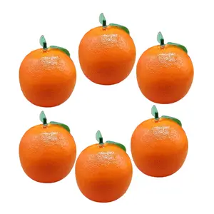 Pack of 6 Artificial Orange Plastic Fruit Craft for Partys Decors