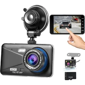 Dash Cam Front and Rear, Dual  Camera with 32G SD Card 4''IPS  Screen, 1080P Dashboard Camera for  & ,  Rear Cam, WDR G-Sensor/Night Vision/Parking .