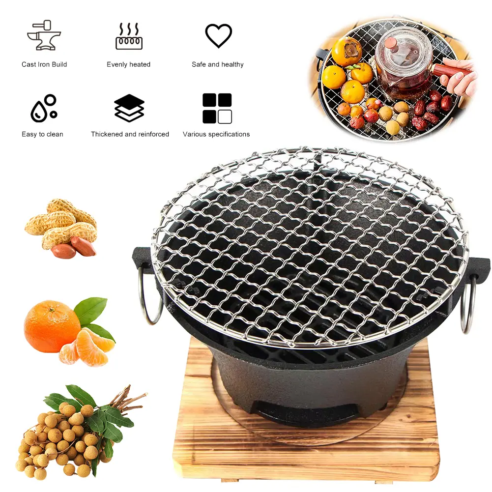 Portable Integrated Cast Iron Charcoal Rack- Does Not Deform or Change ...