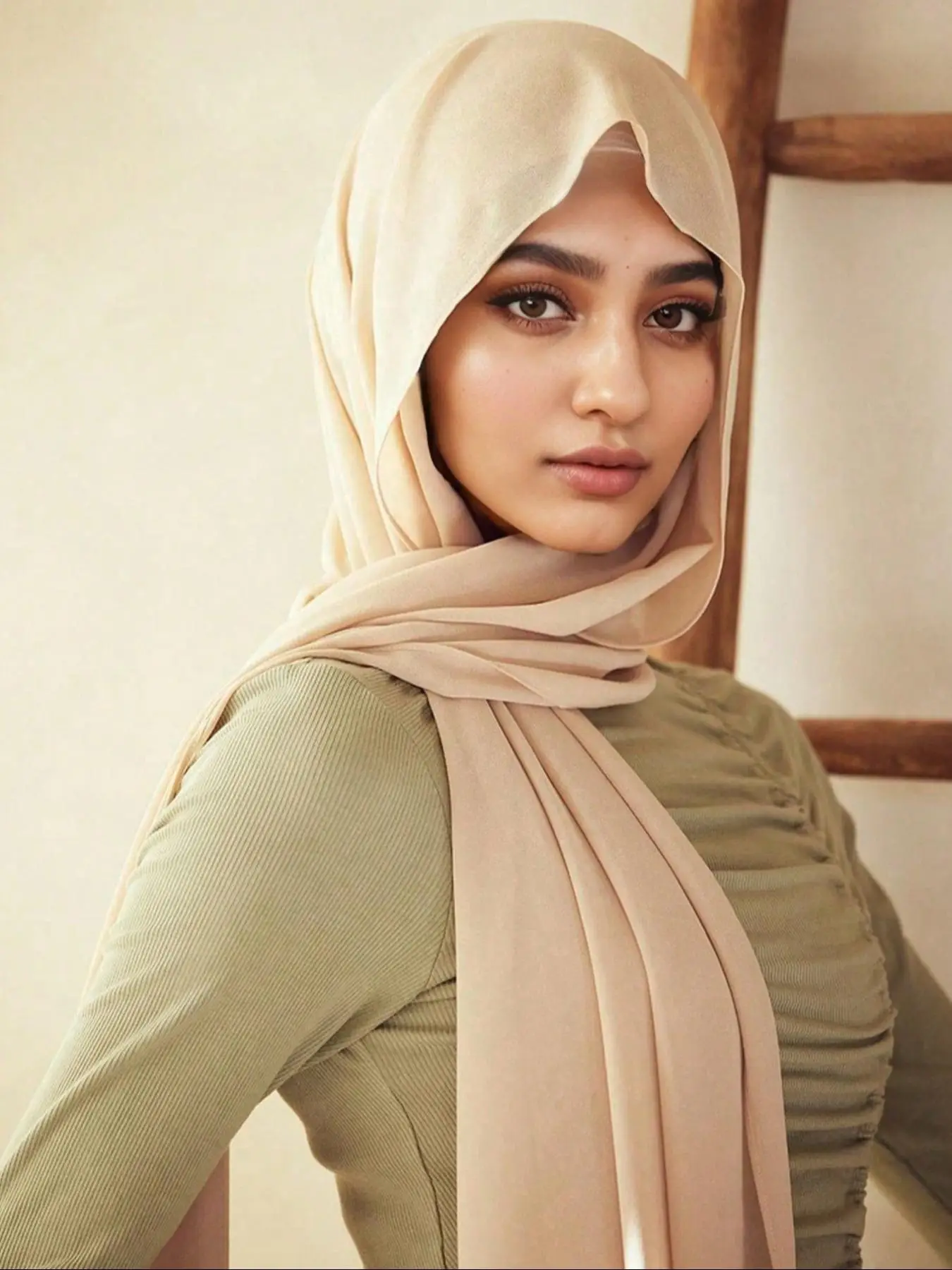 Women's Solid Color Instant Hijab Set, Modest Casual Hijab & Inner Cap, Women's Islamic Clothing for Daily Wear