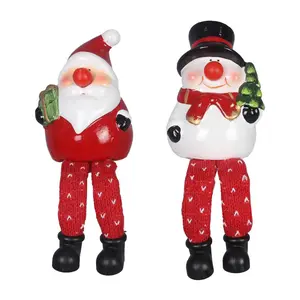 Young's Santa and Snowman with Blinking LED Nose, Set of 2