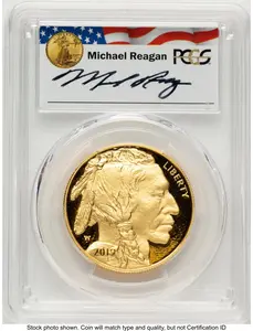 Modern Bullion Coins (2019-W Proof Gold Buffalo 1 oz FDI Reagan Legacy Series Michael Reagan)