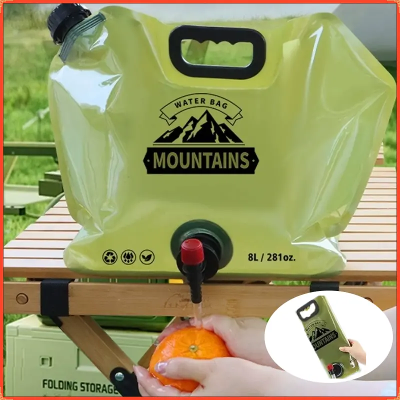 Ultra-Thick Foldable Water Bag  Tap Leak Proof Reusable for Beverages Hiking Essentials