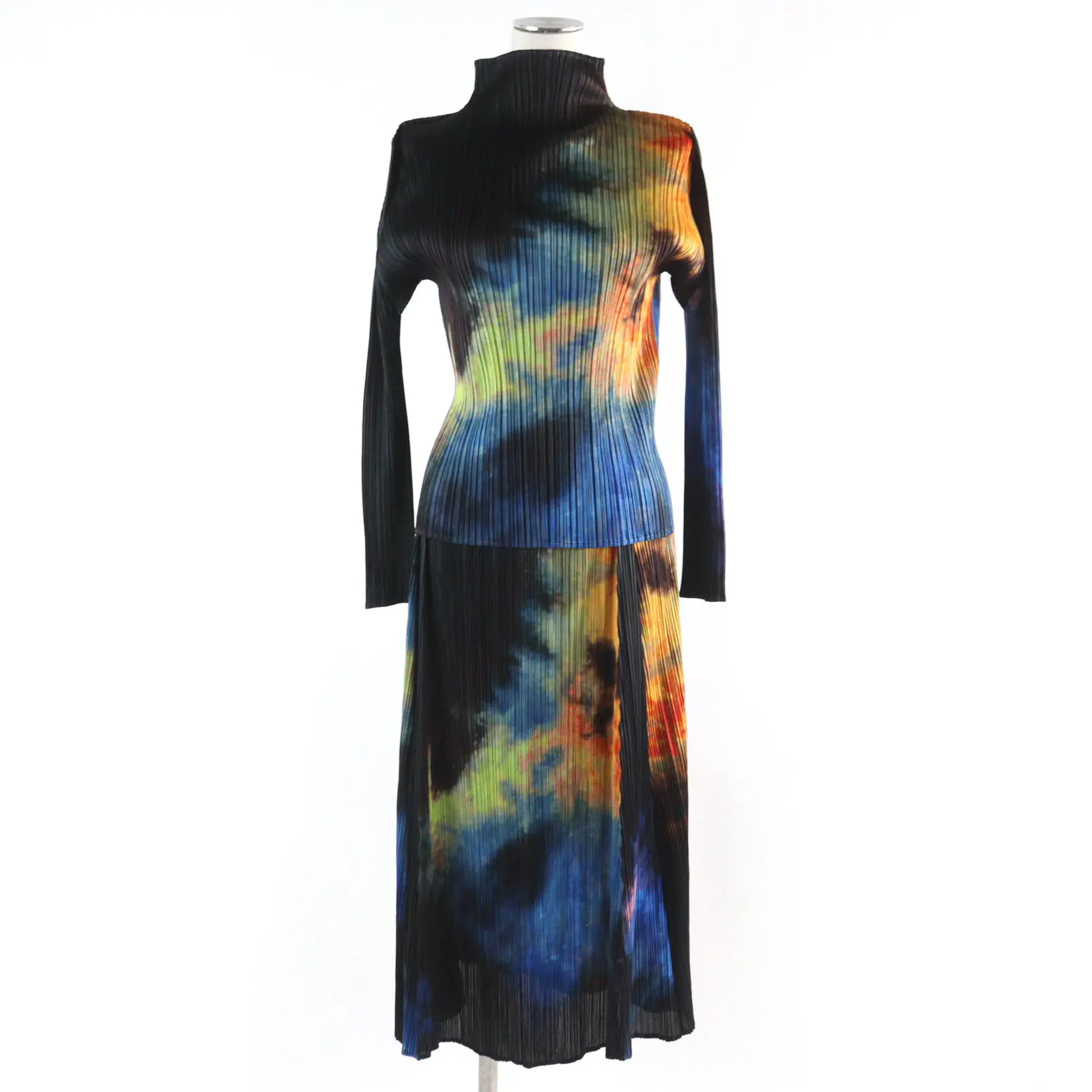 Pre-owned Issey Miyake Others Small Leather Goods PLEATS PLEASE Two piece Set Top Long Skirt
