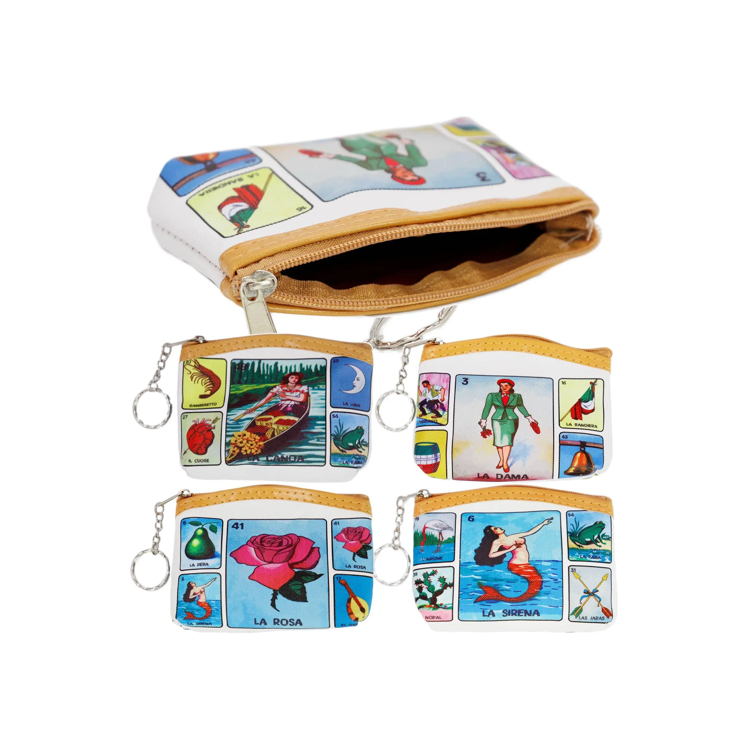 La Loteria Portrait Zipper PU Leather Coin Purse