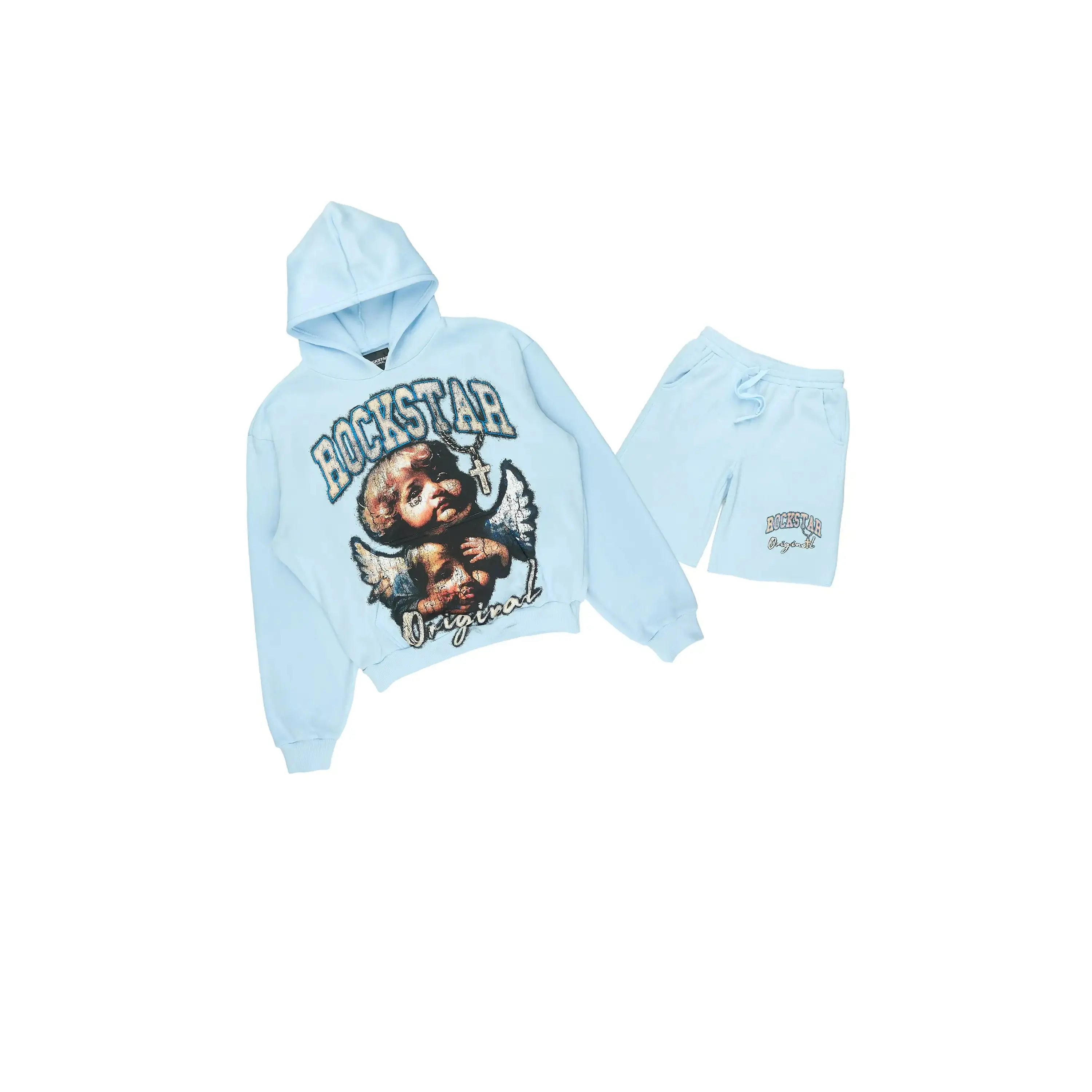 Boys Deiter Baby Blue Hoodie Short Set