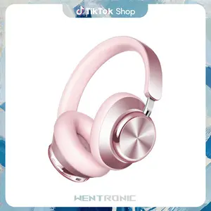 Wentronic Y03 Bluetooth Headphones Wireless Active Noise Cancelling Over Ear Headphones 48 Hours Playtime High Sound Quality 6 EQ Music Mode Headphones with Soft Ear Cushion - Pink