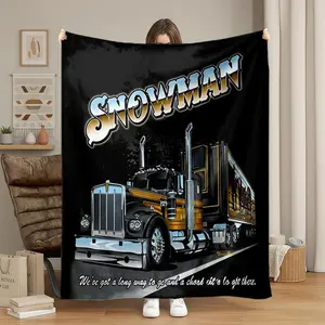 Smokey and the Bandit Blanket - Snowman Truck Retro Movie Throw. Classic Kenworth W900 Pattern. High-Definition Print Flannel Fleece. Best Gift for Truckers & Classic Movie Fans.