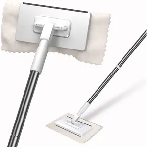 Snap Grip Mini Mop with -in , Zero  Cloth Changing Dust Mop, 360? Swivel  Small Mop for Walls, Bathroom Corners, Windows, Includes 1  Cloth