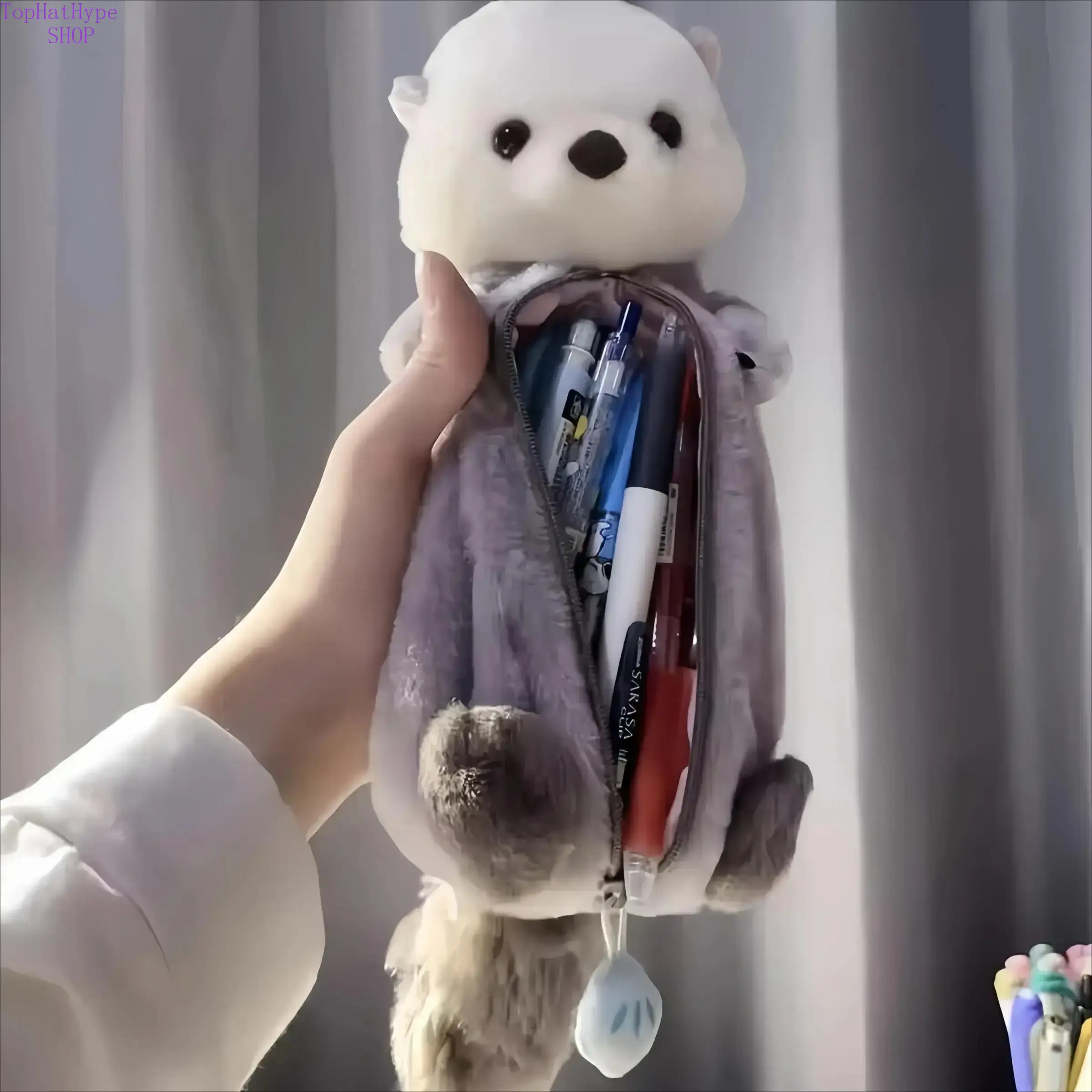 Cute Cartoon Animal Plush Pencil Case - Zippered Durable Stationery Organizer, School Supplies Storage for Students, Ideal for Back to School & Office Use