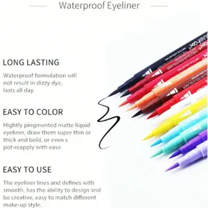 12pcs/Set Matte Color Eyeliner Pencil Set, Quick-Dry, Smudge-Proof, Long-Lasting, Waterproof, Ideal For Halloween Makeup, Includes White Eyeliner Liquid & Eye Shadow Pencils