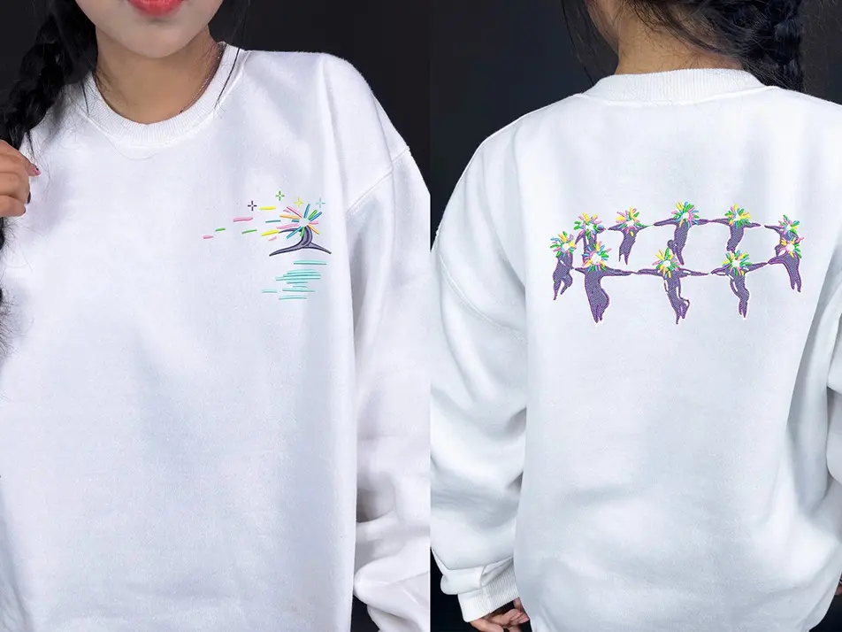 Howwl's moving castle embroidered sweatshirt, cute sweatshirt for Halloween - Christmas Womenswear Comfortable, Cotton Fabric Pullover