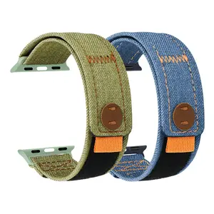 2-Pack Compatible Apple Watch Bands, Fits Sizes 49-41mm, Retro Denim Fabric Strap, Unisex Design for All Models Including Se & Ultra, Smart Watch Straps, Smart Watch Accessories