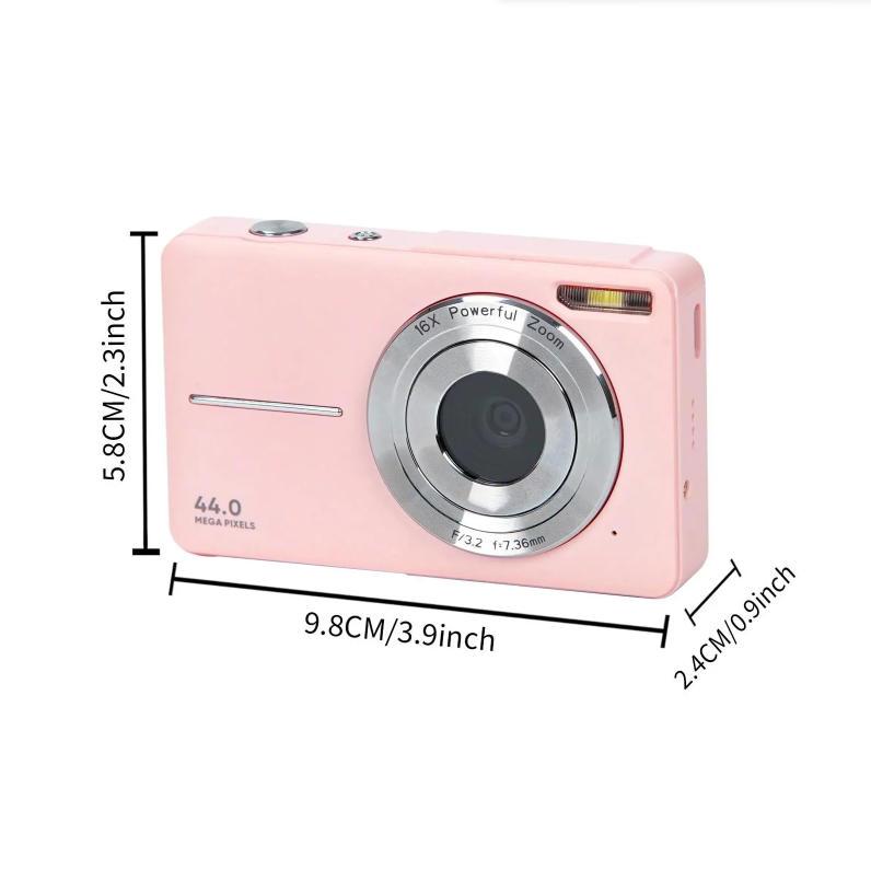 Upgrade to version 2.0 Portable Pocket Vlogging Camera with 32GB SD Card & Wrist Strap, Self Timer, Anti-Shake, 16X Digital Zoom, FHD 1080P Point & Shoot Camera for Daily Photography, Perfect Holiday Gift 【Light Pink】