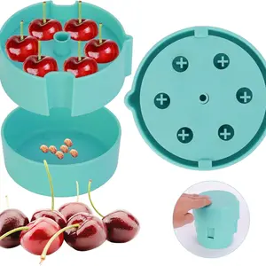 Cherry Pitter - Portable Cherry Pitter Corer Tool, Pits up to 6 Cherries at Once, Dishwasher Safe, ABS Construction
