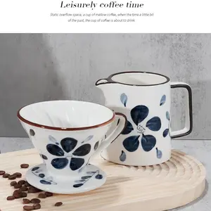 Ceramic V60 Cone Hand Brew Coffee Set Coffee Filter Cup, Hand Painted Japanese Filter Cup Drip Filter
