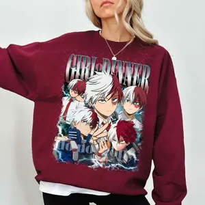 Shoto Todoroki Girl Dinner Shirt, MHA Anime Manga Girl Dinner Retro T-Shirt Sweatshirt Hoodie Fabric Womenswear Tops Underwear