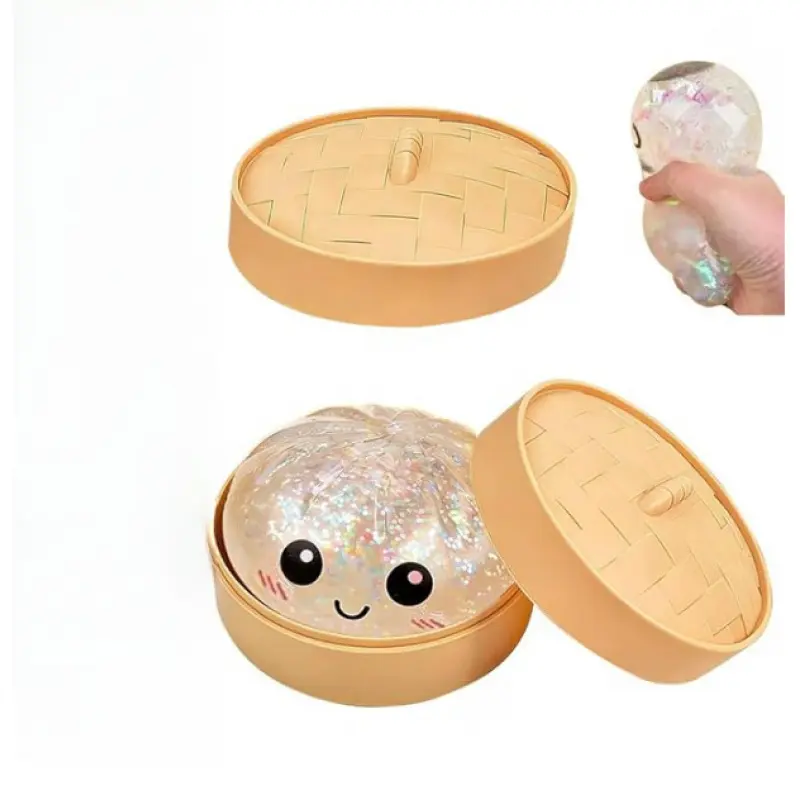 Glitter Bun Squishy Toy Set, Shimmering Bun Squishy Toy, Stress Relief Toy, Venting and Decompression, Fingertip Toy, Anxiety Relief, Portable Relaxation Toy, Squishy Fidgets, Pocket Stress Relief
