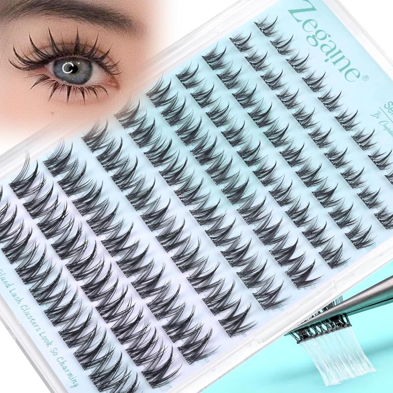 Manga Self Adhesive Eyelashes Extension Tool Natural Look Self Adhesive Lash Clusters No Glue Needed Asian Anime Pre Glued Lashes Natural Lash Clusters Reusable C-Curly Spiky Pre Glued Eyelashes 8-16MM