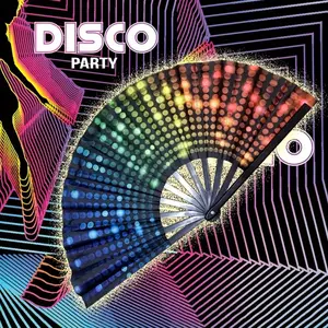 [1pc Rainbow Fan] 1pc Rainbow Holographic Foldable Fan |   3D Transparent Magic Paddle Fan for Weddings, Parties, and Gifts |   Colorful Pride & Performance Hand Fan with Plastic Lamp Shade Material Decor