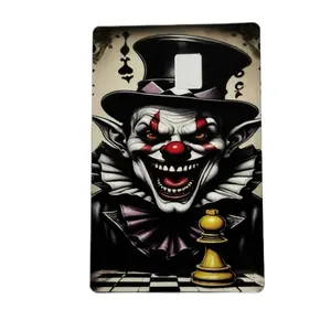 Creepy Clown with Chess Piece Credit Card Skin 2x3 inch Protective Wallet Sleeve Vinyl Decal Sticker for Quirky Accessory Enthusiasts